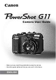 Canon PowerShot G11 manual. Camera Instructions.